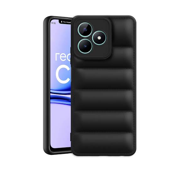 Down Jacket 3D Puffer Case Cover For Realme C51 Realme C51 Realme Note 50 Back cover Original Product Front View - OnlineExpo.pk
