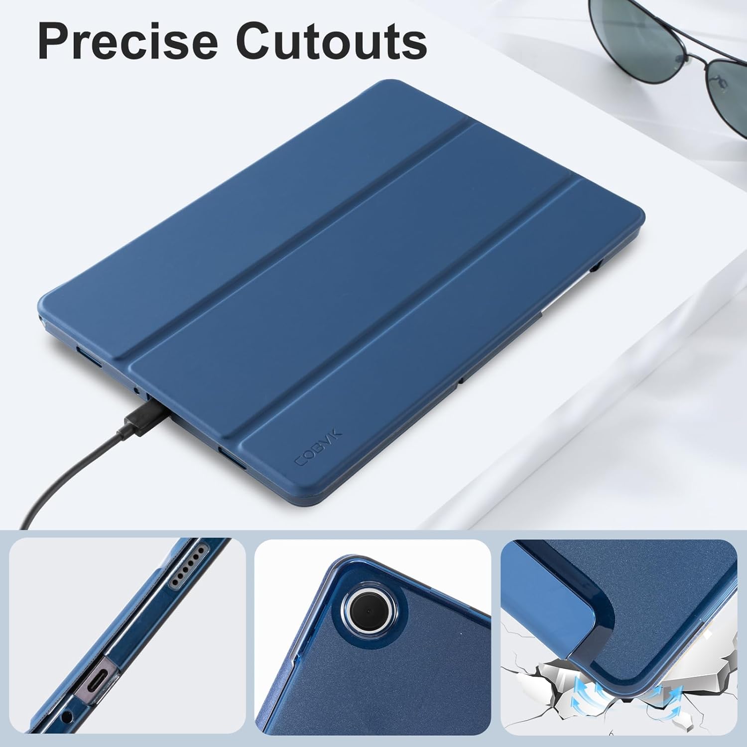 Pen Holder Smart Case for Galaxy Tab A11 Plus 2025 / A9+ 11 Inch, Slim Stand Hard Back Shell Protective Cover Folio Case for Galaxy Tab A11 Plus View 8 - OnlineExpo.pk