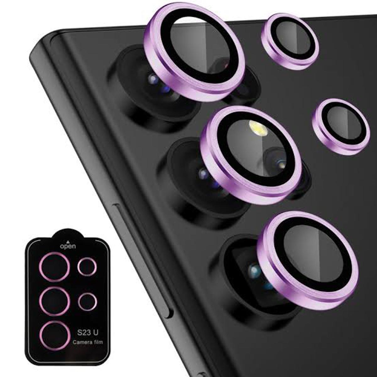 Samsung Galaxy S23 Ultra 3D Back Camera Lens Protector Lavender Original Product Front View - OnlineExpo.pk