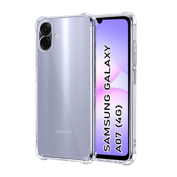 Bumper Back cover Samsung A07 Transparent with Camera protection soft jelly material Original Product Front View