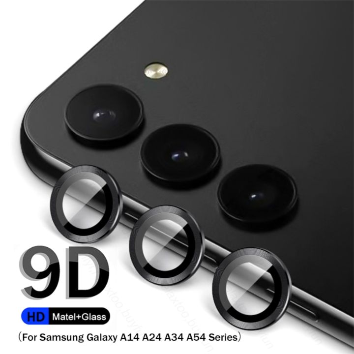 Camera Lens Protector for Samsung A54 Black Silver Original Product Front View - OnlineExpo.pk