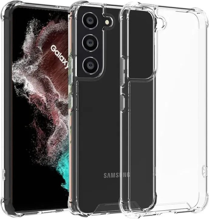 Bumper Back cover Samsung S22 Transparent with Camera protection soft jelly material Original Product Front View