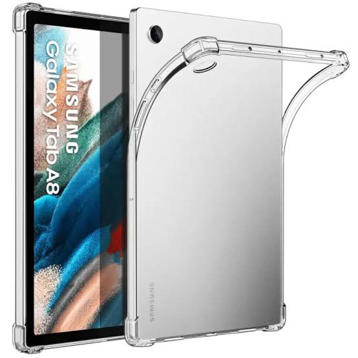 Transparent soft Cover Samsung Galaxy Tab A8 (2021) 10.5 INCH SM_X200/SM_X205 ANTI SHOCK ANTI KNOCK ANTI BURST TPU CASE Original Product Front View - OnlineExpo.pk
