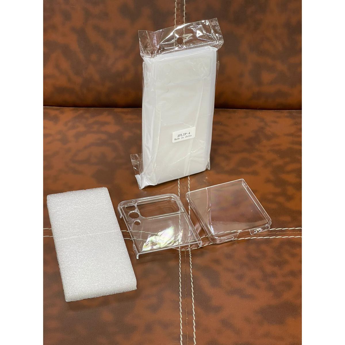 Hard Transparent Cover for Z Flip 4 Case with Camera Protection Original Product Front View - OnlineExpo.pk