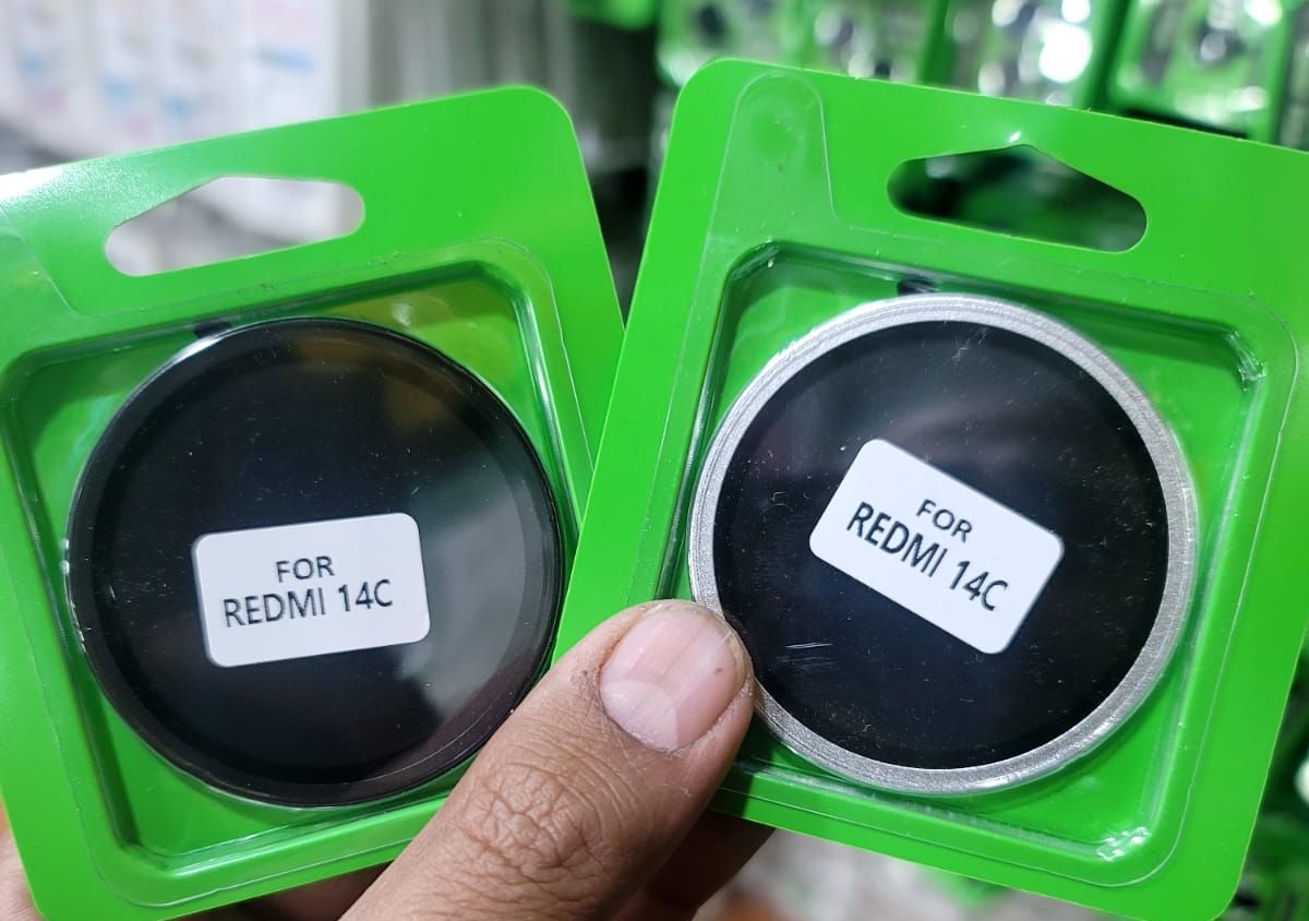 Camera Lens Protector for Redmi 14C Black Silver Original Product Front View - OnlineExpo.pk