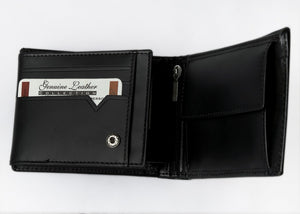 Original Leather Wallet for Men (Black) Original Product Front View - OnlineExpo.pk