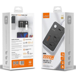 Ldnio SC3412 Fast Charging Power Extension Original Product Front View - OnlineExpo.pk