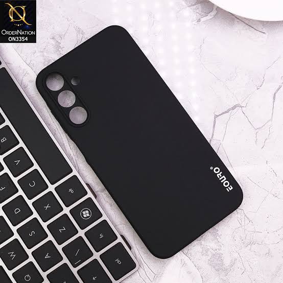 Black Eouro Soft Silicone Back Cover for Samsung A15 Samsung A16 Samsung A35 Samsumg A55 Original Product Front View