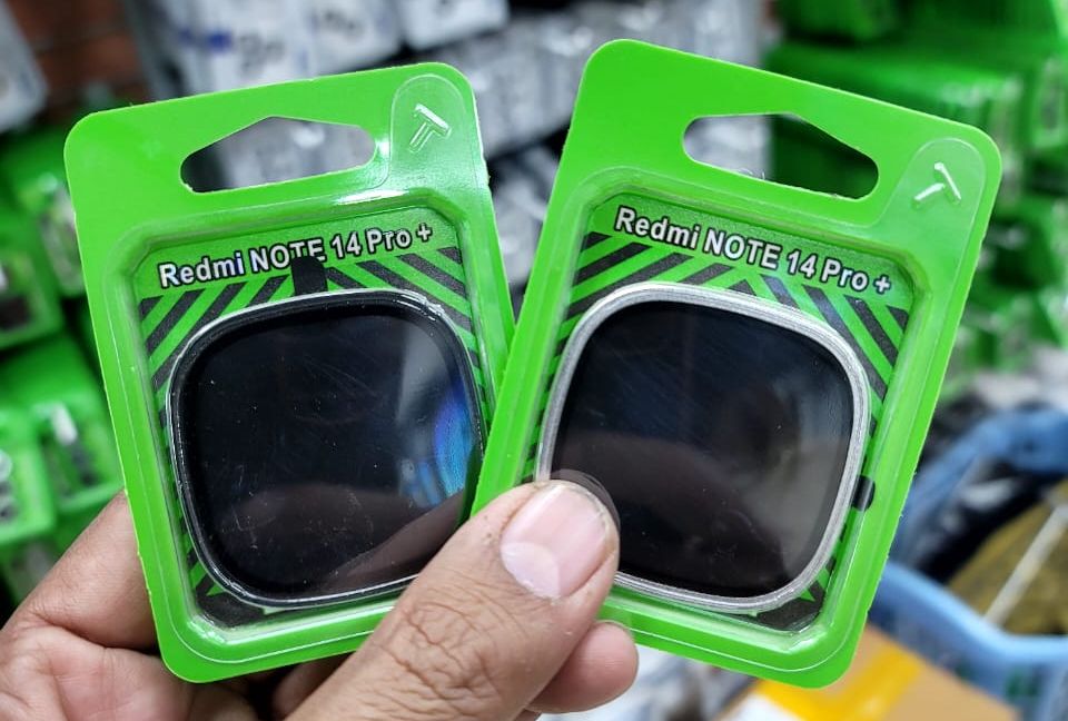 Camera Lens Protector for Redmi Note 14 Pro Plus Black Silver Original Product Front View - OnlineExpo.pk