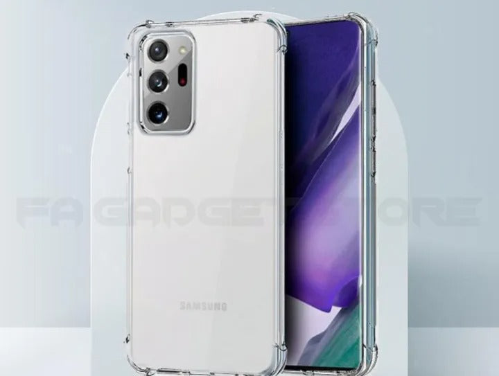 Bumper Back cover Samsung NOTE 20 Transparent with Camera protection soft jelly material Original Product Front View