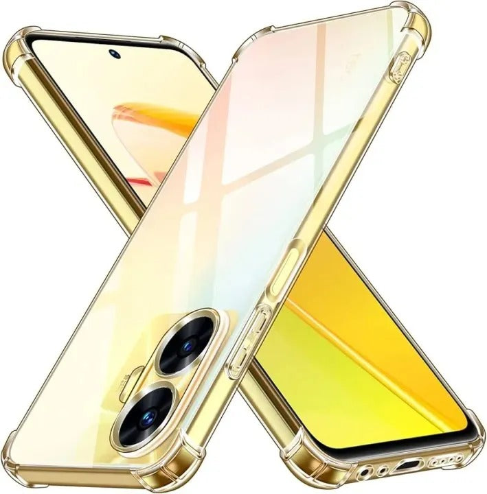 Bumper Back cover REALME C67 Transparent with Camera protection soft jelly material Original Product Front View