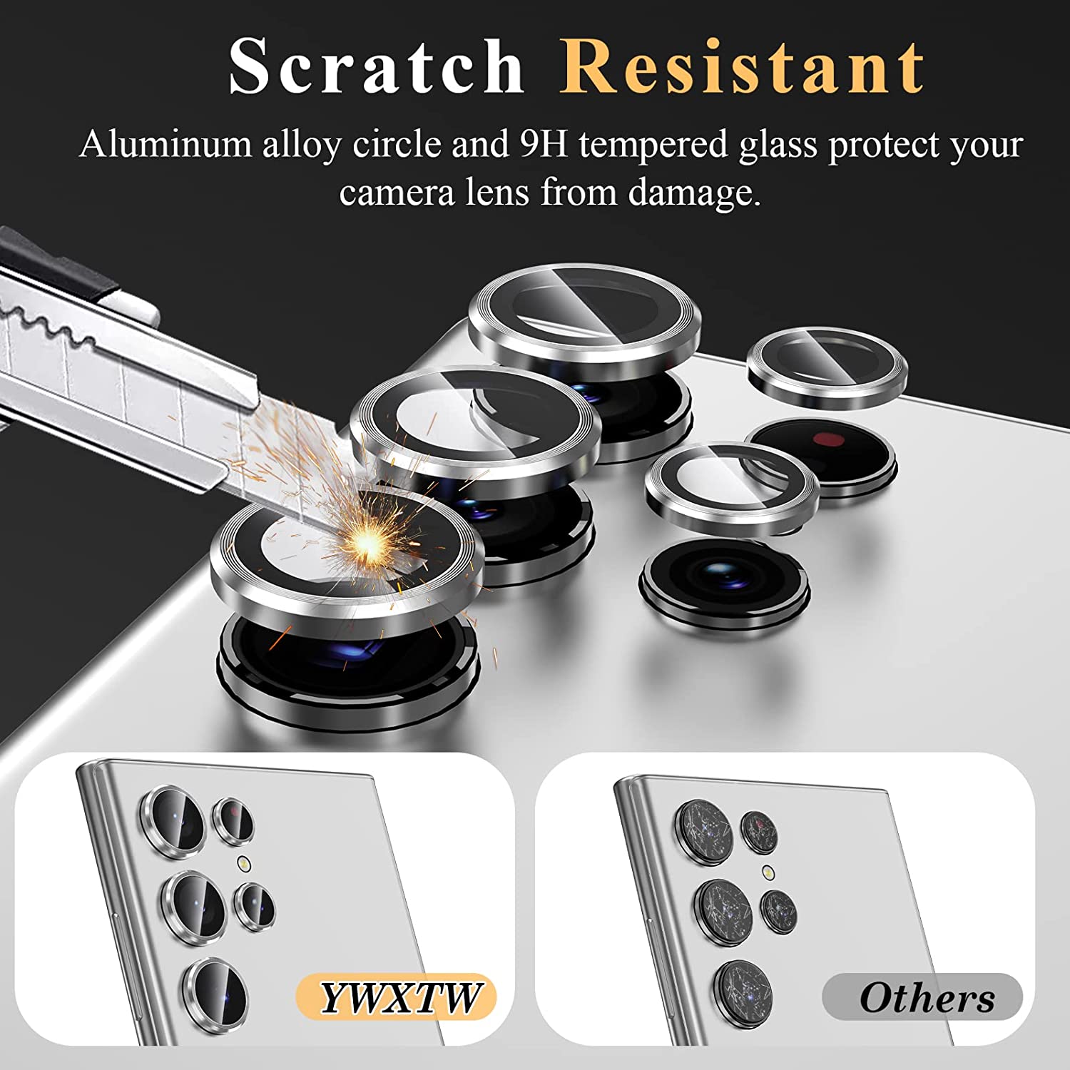 Silver Camera Protector Samsung Galaxy S23 Ultra 3D Back Camera Lens Protector View 3 - OnlineExpo.pk