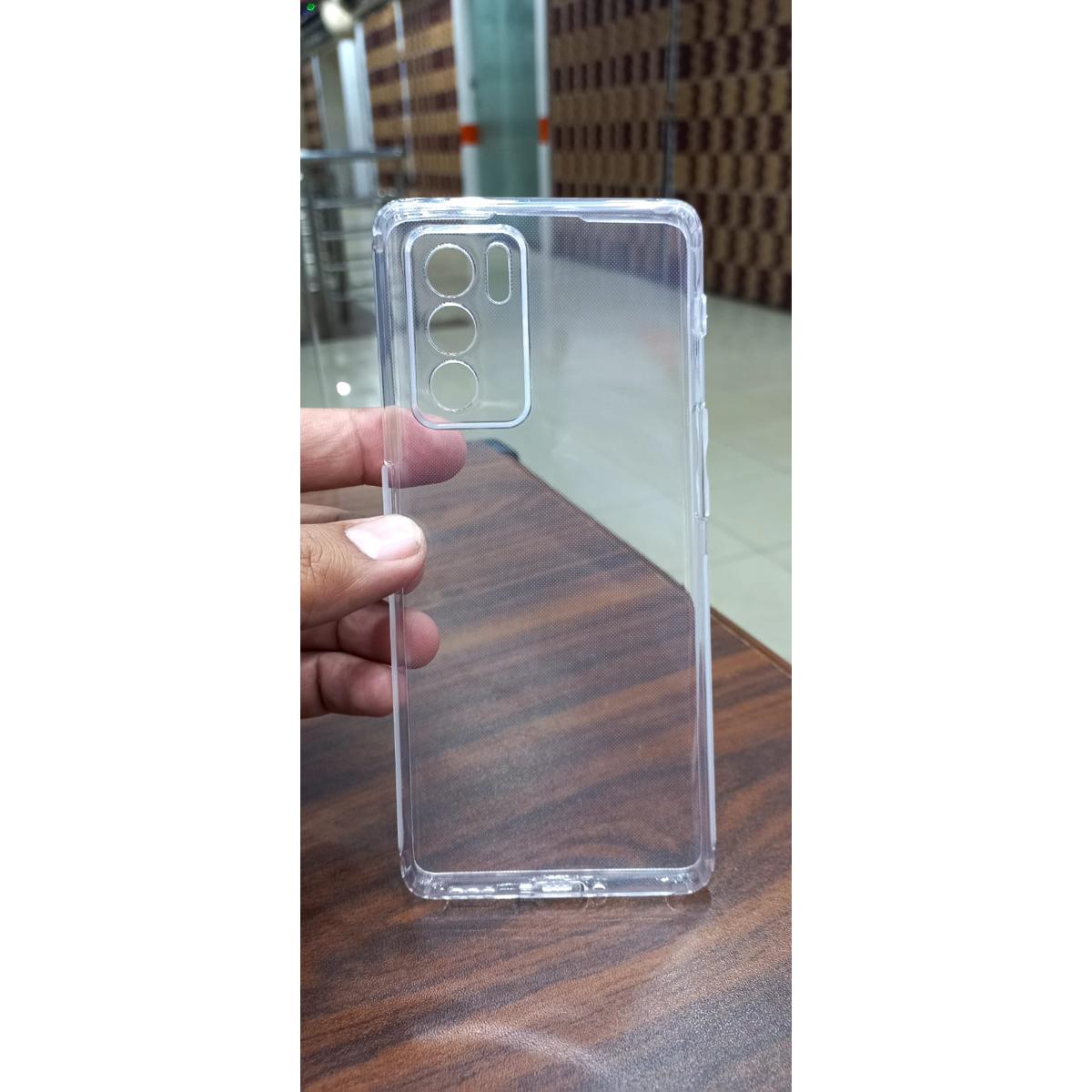 Soft Jelly cover Oppo Reno 6 Pro Transparent with Camera protection Dust Proof Cap Original Product Front View