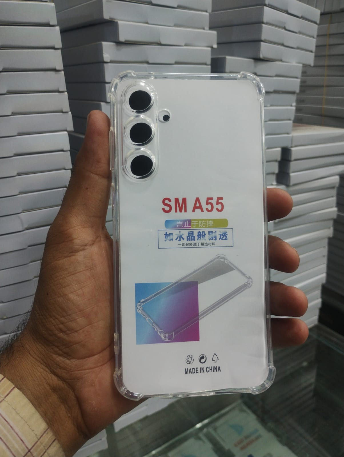 Bumper Back cover Samsung A55 Transparent with Camera protection soft jelly material Shock Proof View 2 - OnlineExpo.pk