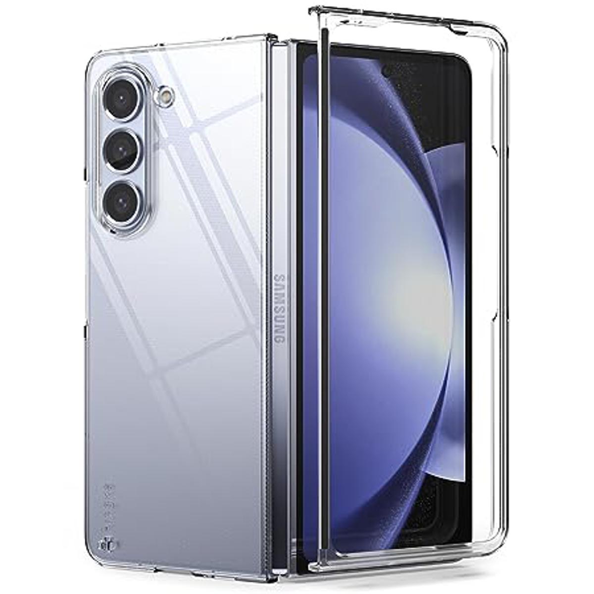 Hard Transparent Back Cover for Z Fold 5 Case Crystal Clear With Camera Protection Original Product Front View - OnlineExpo.pk