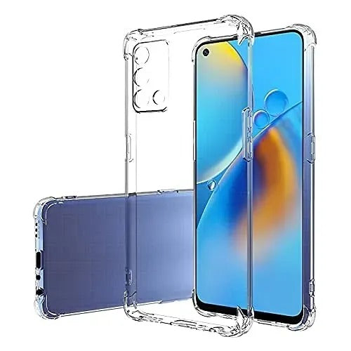 Bumper Back cover OPPO F19 Transparent with Camera protection soft jelly material Original Product Front View - OnlineExpo.pk