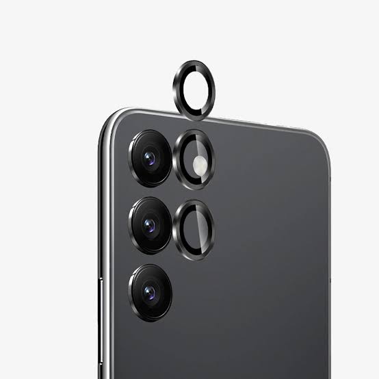 Black lens fo Samsung Galaxy S23 Fe 3D Back Camera Lens Protector Original Product Front View - OnlineExpo.pk