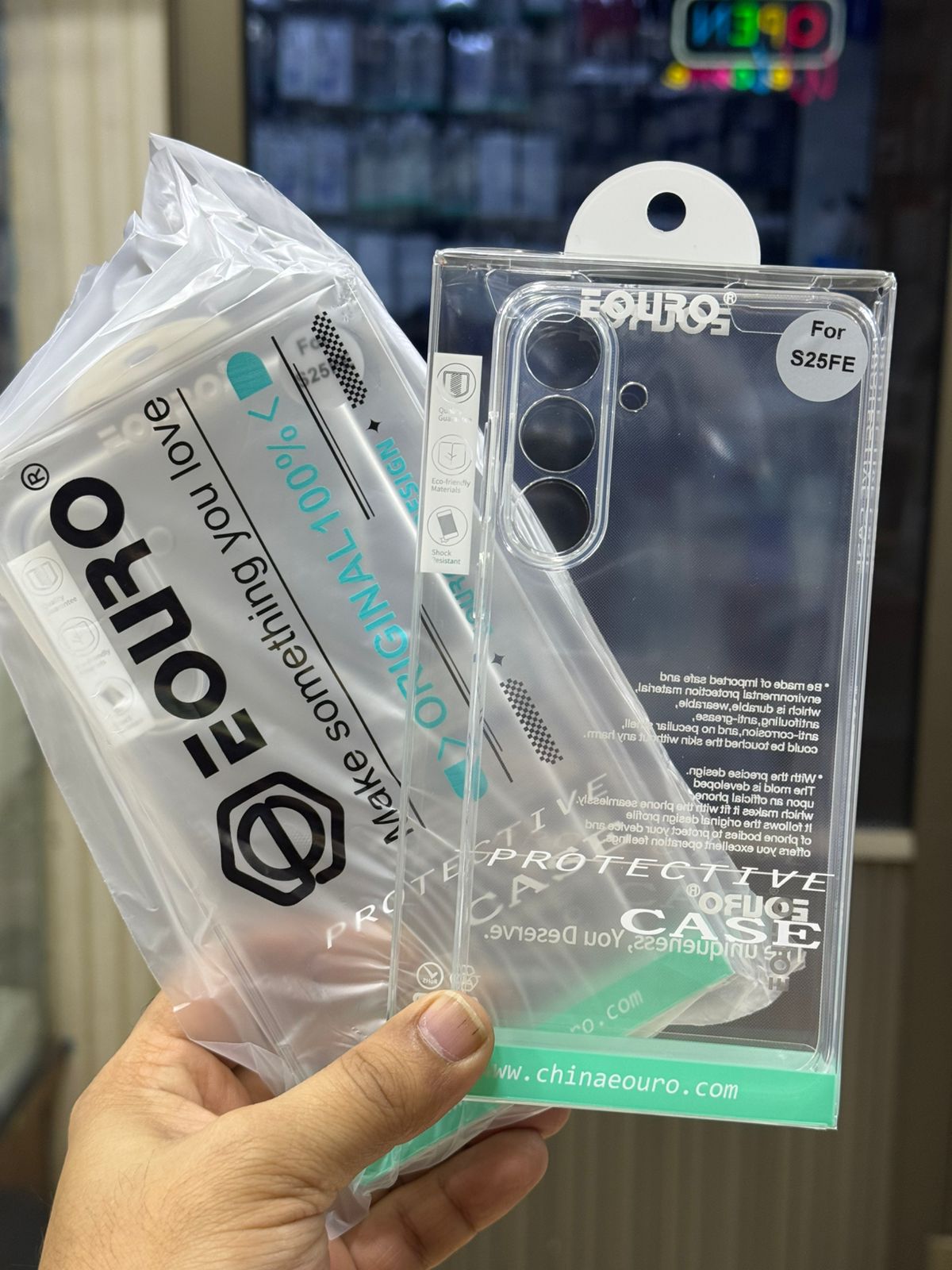 Clear Transparent Eouro soft silicone cover for Samsung S25 FE Original Product Front View - OnlineExpo.pk