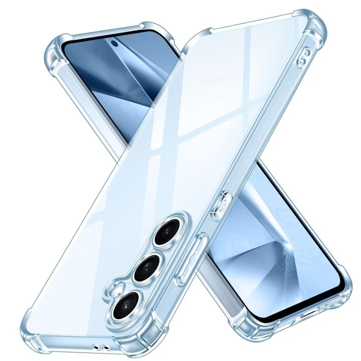 Bumper Back cover Samsung A26 Transparent with Camera protection soft jelly material Original Product Front View