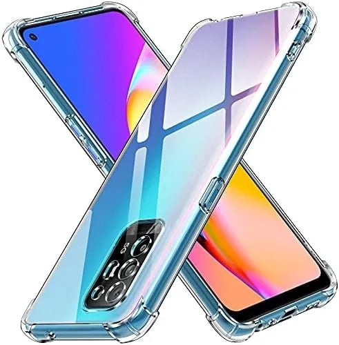 Bumper Back cover OPPO F19 PRO Transparent with Camera protection soft jelly material Original Product Front View