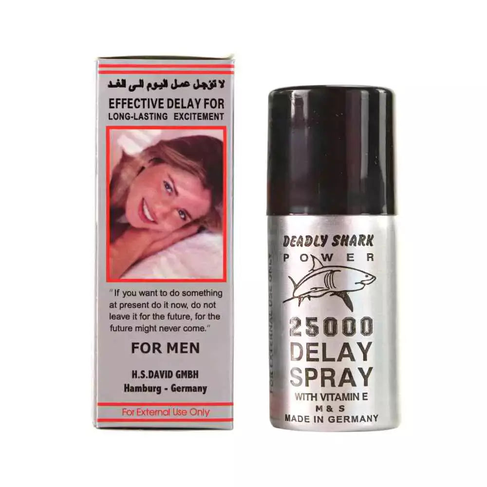 Deadly Shark 25000 Delay Spray - Long Lasting Excitement Original Product Front View - OnlineExpo.pk