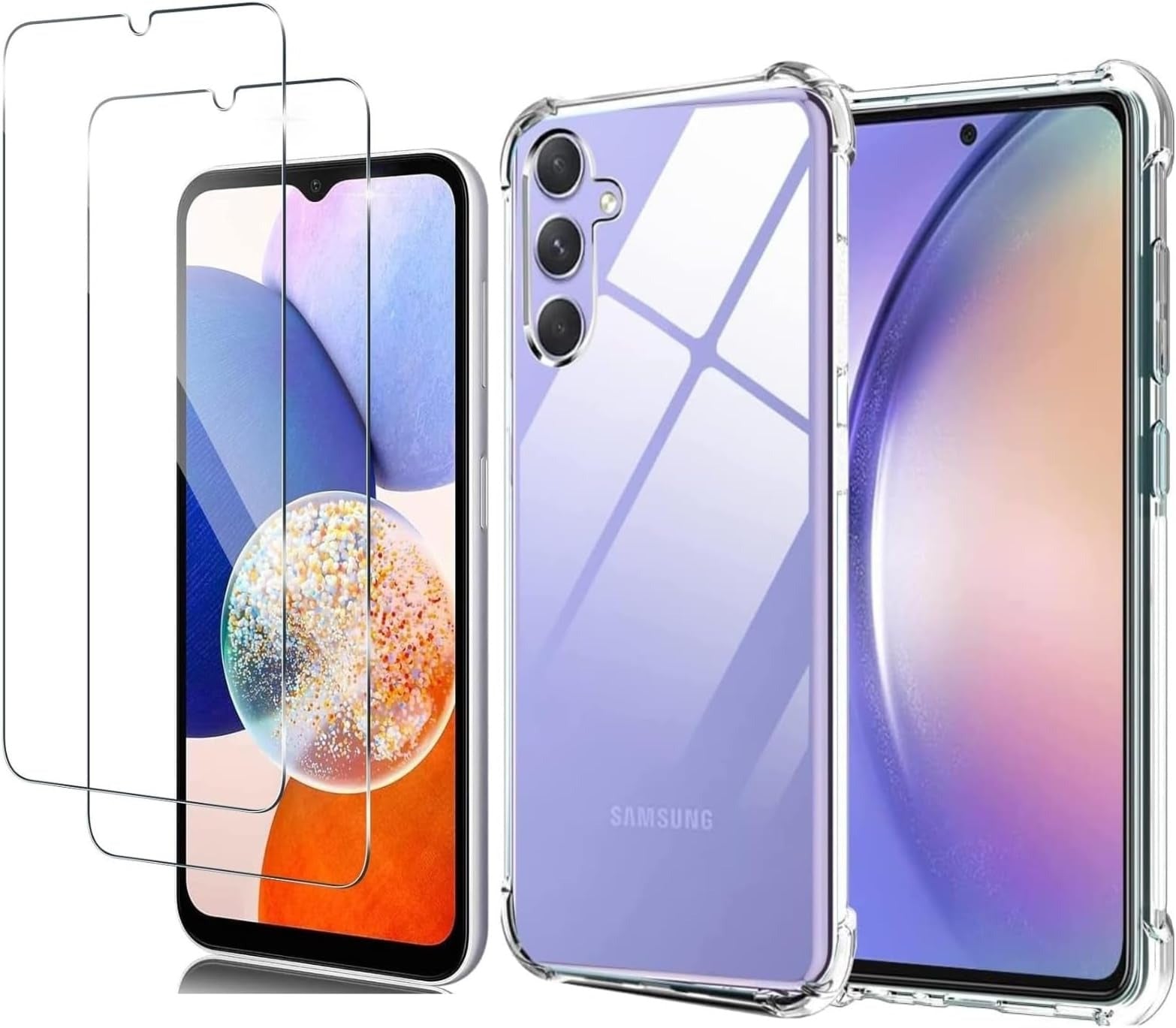Bumper Back cover Samsung A05s Transparent with Camera protection soft jelly material Original Product Front View