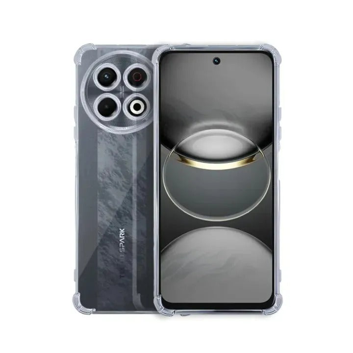 Bumper Back cover TECNO SPARK 30 PRO Transparent with Camera protection soft jelly material Original Product Front View