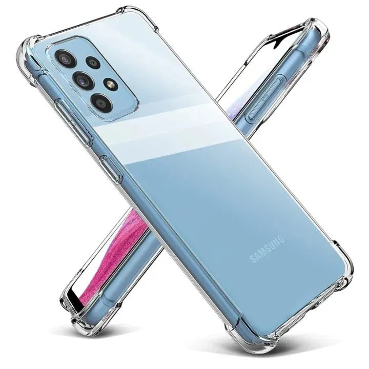 Bumper Back cover Samsung A73 Transparent with Camera protection soft jelly material Original Product Front View