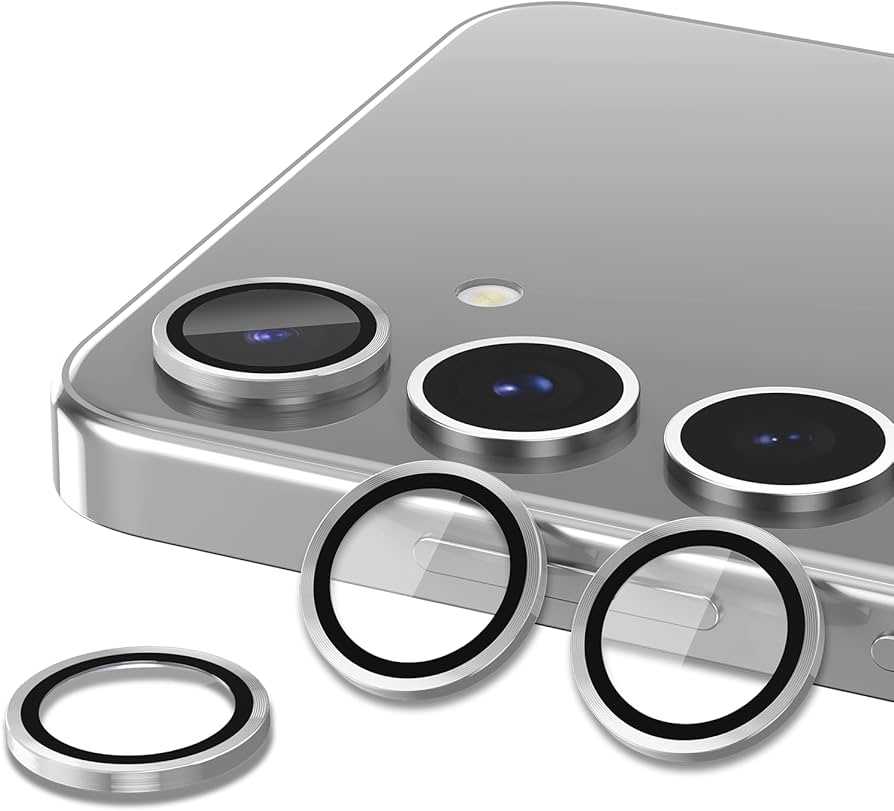 3D Back Camera Lens Protector for S24 FE Black Silver View 2 - OnlineExpo.pk