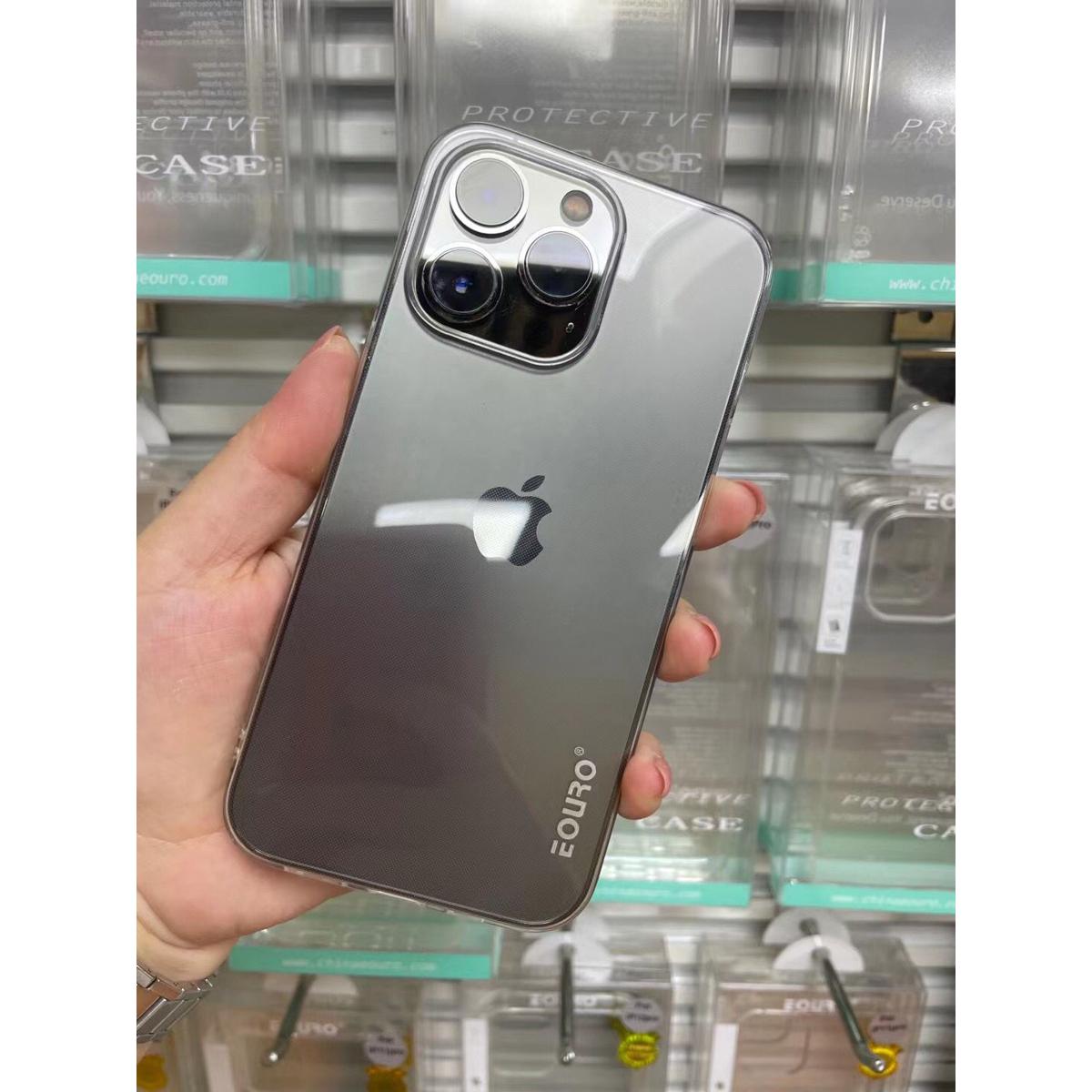 Eouro Soft Silicone cover 14 Pro Clear Back Cover Original Product Front View - OnlineExpo.pk