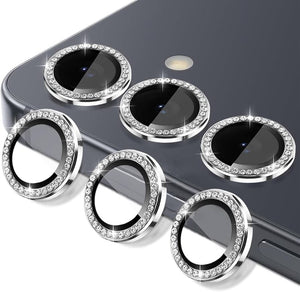 Camera protector Diamond Camera Lens Protector for Samsung S25 S25 Plus S25 Ultra Silver Black Original Product Front View - OnlineExpo.pk