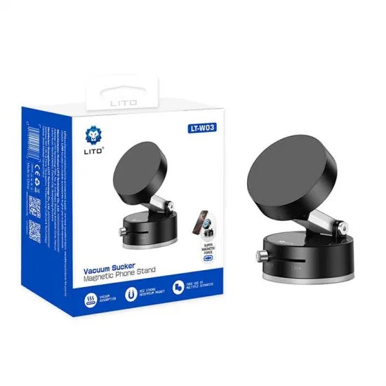 LITO W03 Magnetic Suction Mobile Phone Travel Stand Holder for Car Original Product Front View - OnlineExpo.pk