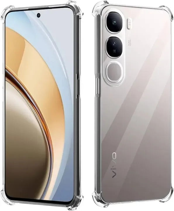 Bumper Back cover VIVO Y200 Transparent with Camera protection soft jelly material Original Product Front View