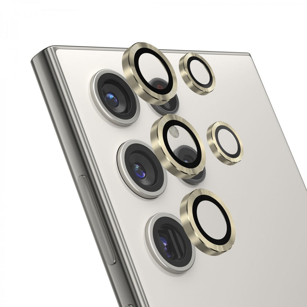 Coblue Titanium Yellow Lens Protector for Samsung Galaxy S24 Ultra 3D Back Camera Lens Protector Original Product Front View