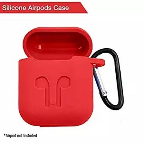 Soft Cover for air pods 1 air pods 2 With Hanging Ring (Red) Original Product Front View - OnlineExpo.pk