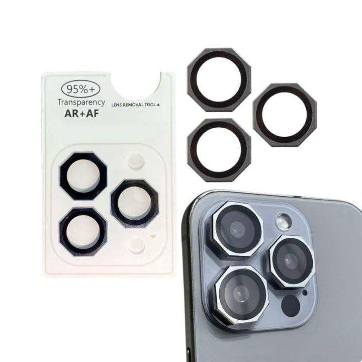Octagon Camera Lens Protector for All Model 11 to 17 Pro Max H Tempered Glass Camera Cover with Metal Ring View 5