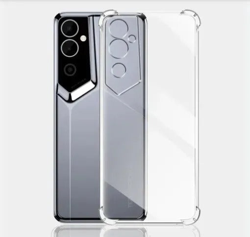 Bumper Back cover TECNO POVA NEO Transparent with Camera protection soft jelly material Original Product Front View