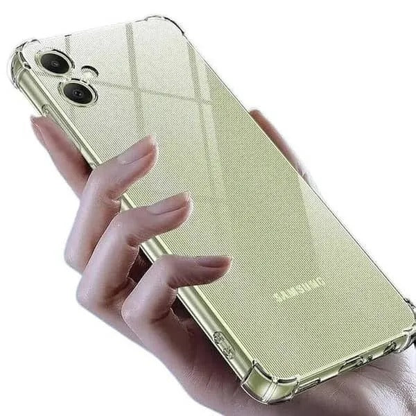 Bumper Back cover Samsung A06 Transparent with Camera protection soft jelly material Original Product Front View