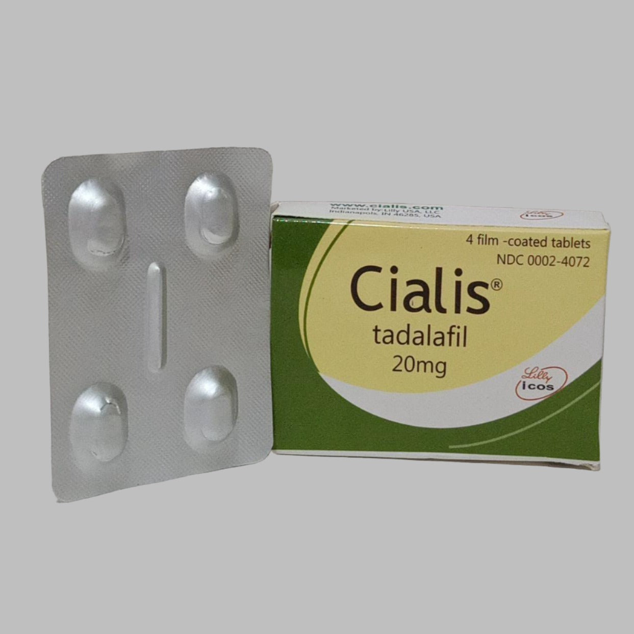 Cialis Tadalafil 20mg 4 Tablets Original Product Front View - OnlineExpo.pk