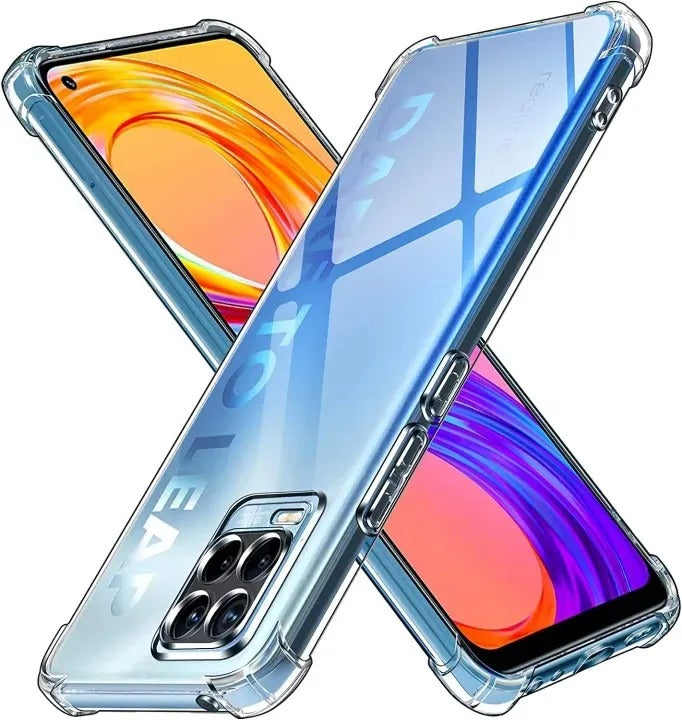 Bumper Back cover REALME 8 Transparent with Camera protection soft jelly material Original Product Front View - OnlineExpo.pk