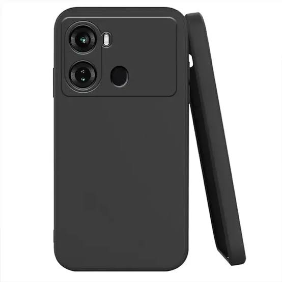 Rock slim soft back cover for Itel P40 case rock slim soft silicone matte phone cover_ black Original Product Front View - OnlineExpo.pk