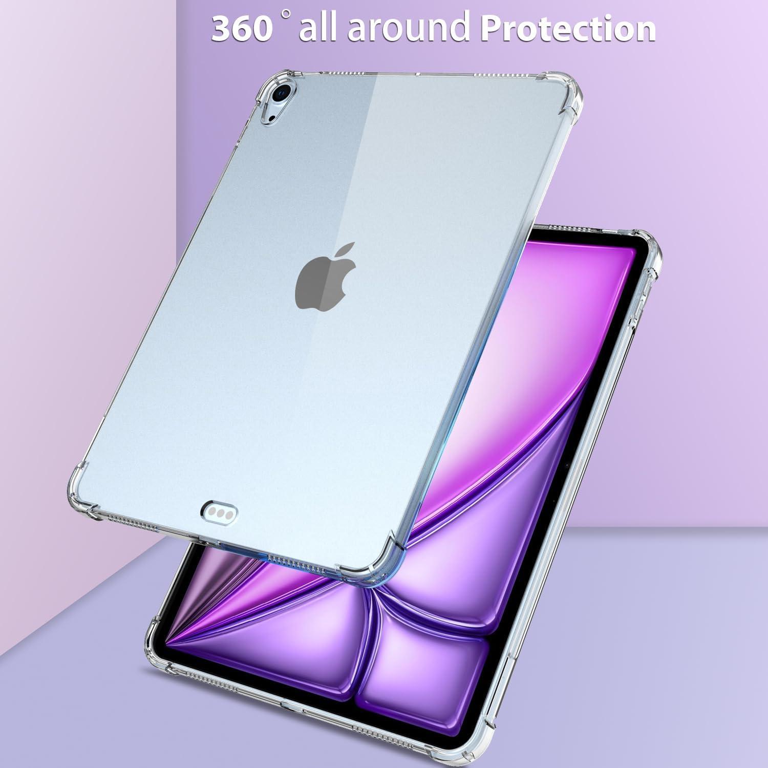 Soft TPU Bumper Clear Back Cover for iPad Air 13 inch 2024 M2 Shockproof Drop Protection Slim Lightweight TPU Transparent Back Cover Shell View 2 - OnlineExpo.pk