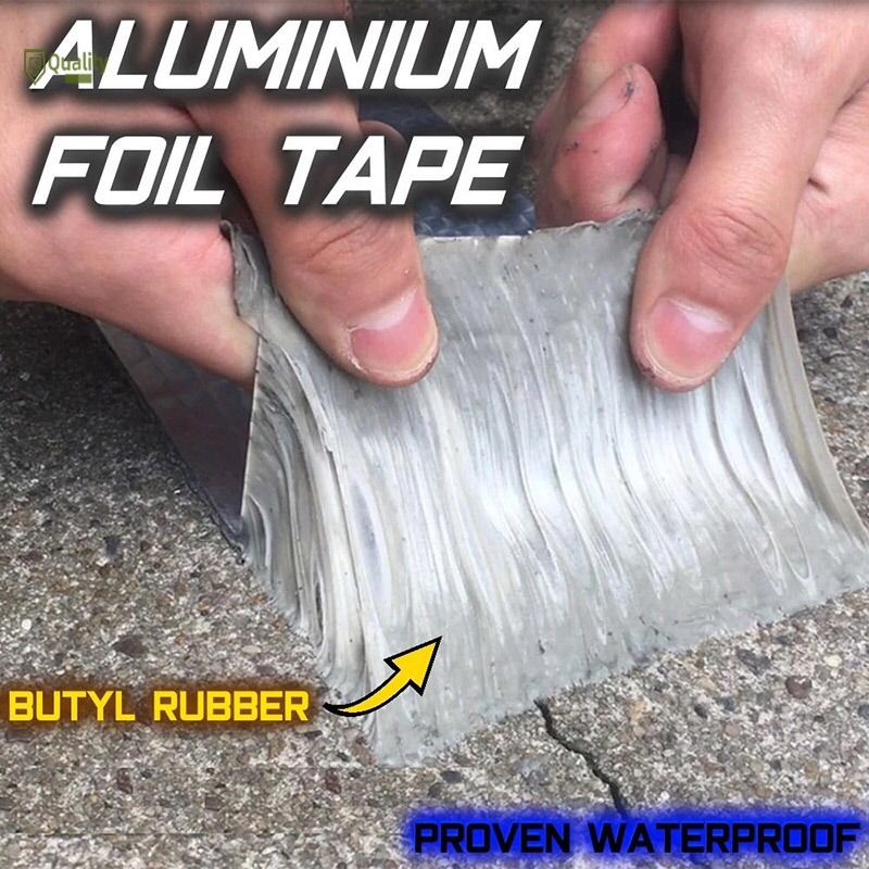 Super Sticky Aluminum Foil Butyl Rubber Tape Self Adhesive Waterproof for Roof Pipe Repair Tape View 2 - OnlineExpo.pk
