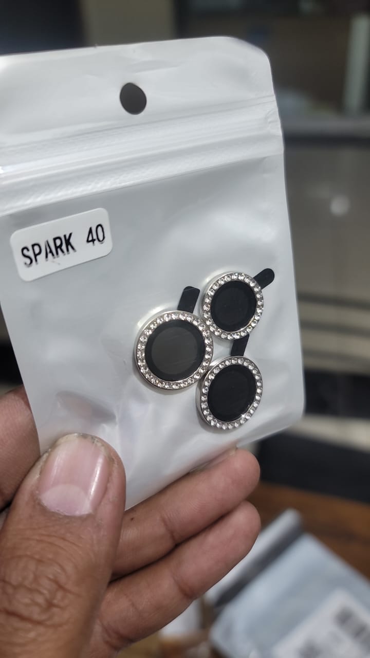 Camera protector Diamond Camera Lens Protector for Tecno Spark 40 Silver Blue View 4 - OnlineExpo.pk