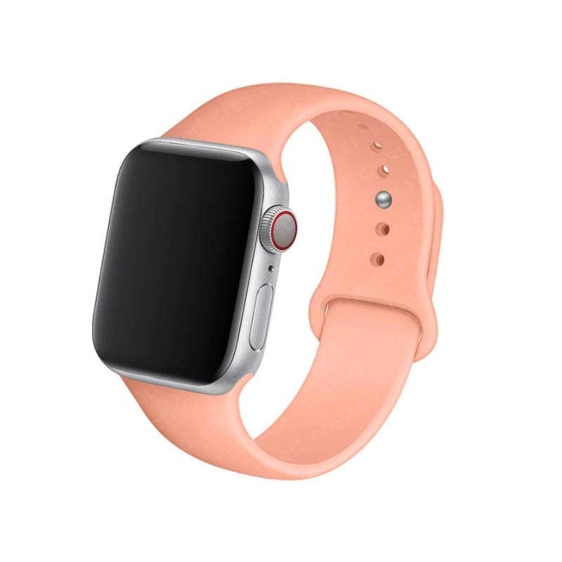 Apple Watch 42mm-44mm-45mm Premium Rubber Strap - Peach Original Product Front View - OnlineExpo.pk