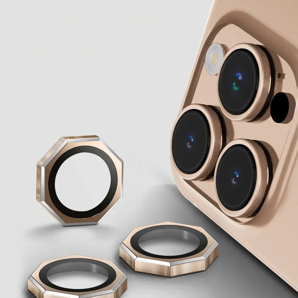 iPhone 13 Pro Max | iPhone 13 Pro AR/AF Octagonal Camera Lens Protection Rings Original Product Front View - OnlineExpo.pk
