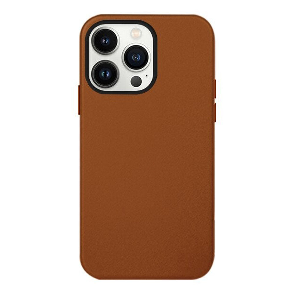 iPhone 14 Pro KZOO Noble Collection Leather Case Original Quality Full Coverage Mobile Phone Back Cover - Brown Original