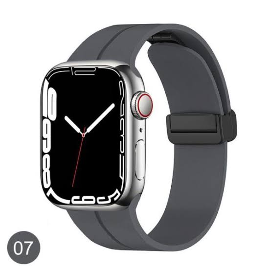 Apple Watch Magnetic D-Buckle Silicone Sport Band – 42mm/44mm/45mm/49mm (Series 1–11, SE &amp; Ultra) View 19 - OnlineExpo.pk