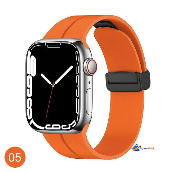 Apple Watch Magnetic D-Buckle Silicone Sport Band – 42mm/44mm/45mm/49mm (Series 1–11, SE &amp; Ultra) View 5 - OnlineExpo.pk