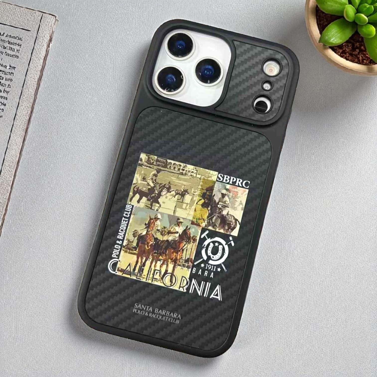 iPhone 17 Pro Max Polo Elvis Series Design 1 Carbon Texture Hard MagSafe Case - Premium Black Protective Back Cover Original